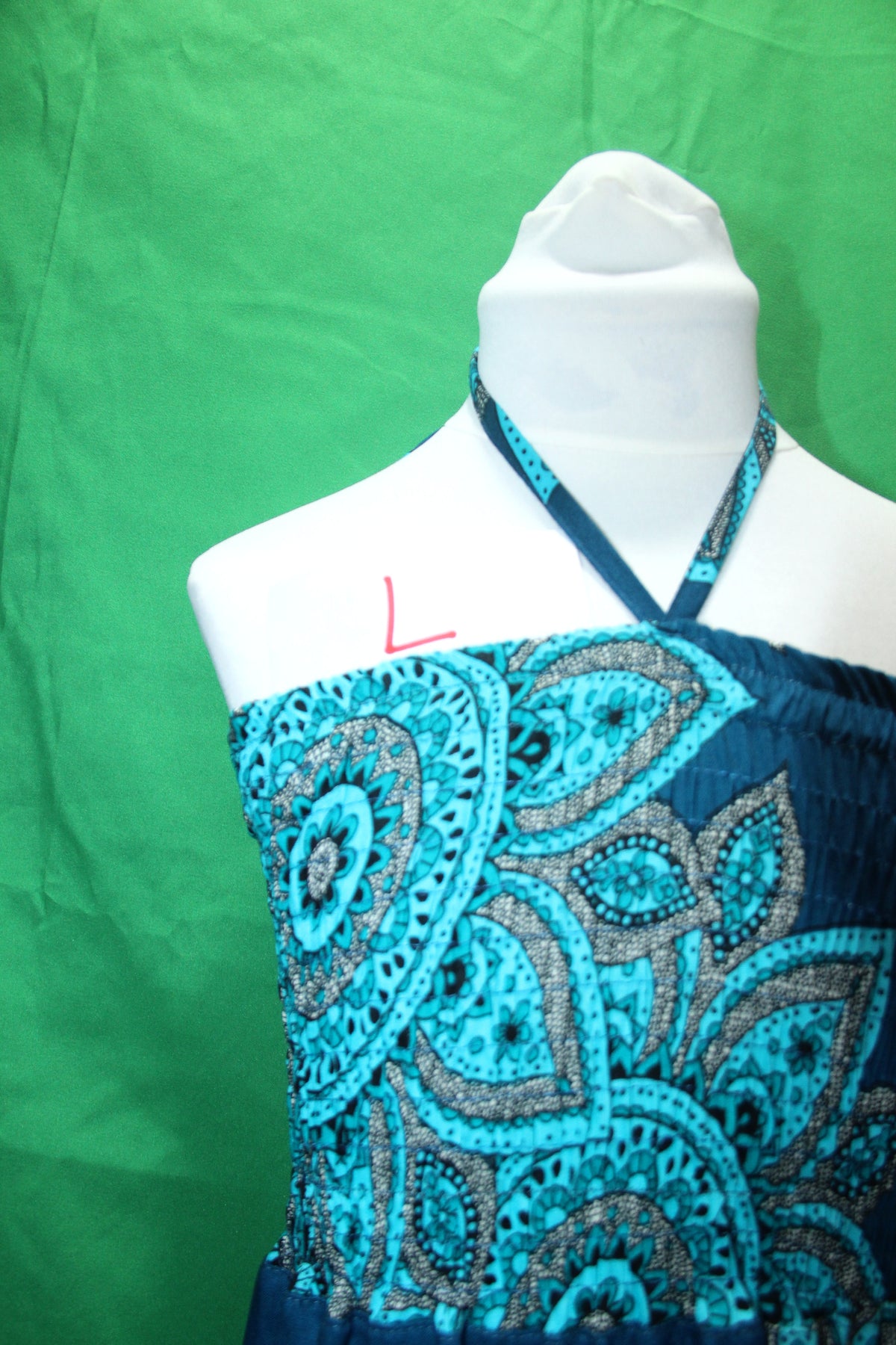 Ocean Peacock Mandala – Rayon Convertible Dress-Cum-Skirt – dress closeup