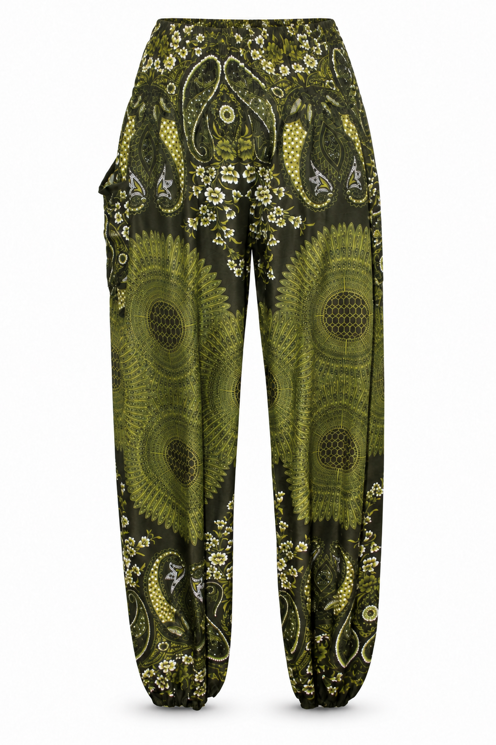 Olive Mandala Harem Pants – product view 1