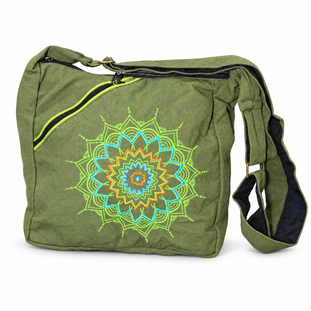 Olive Multicolour Mandala Shoulder Bag – view 1
