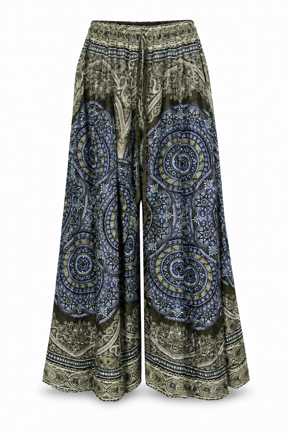Olive Navy Mandala Palazzo – product view 1