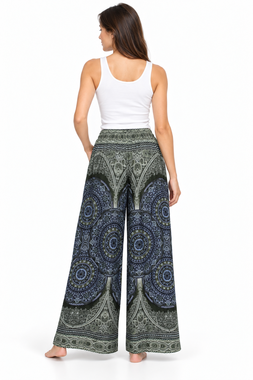 Olive Navy Mandala Palazzo – product view 4