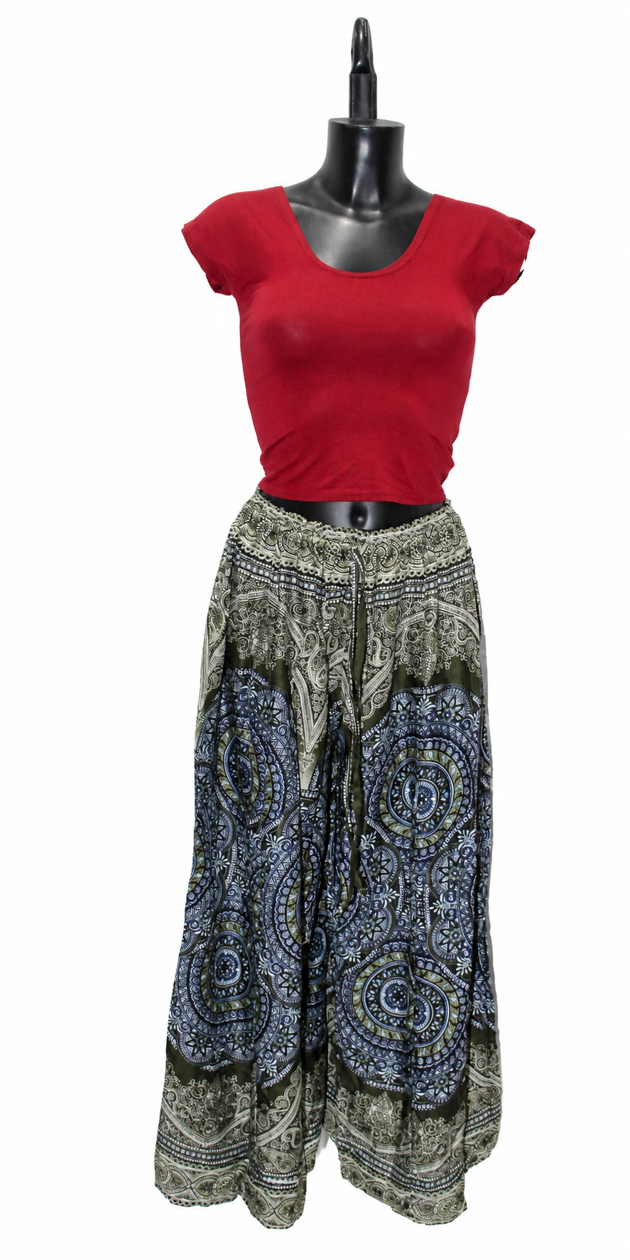 Olive Navy Mandala Palazzo – product view 6