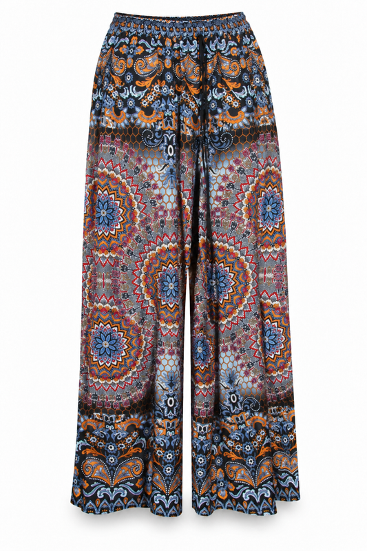 Orange Blue Paisley Palazzo – product view 1