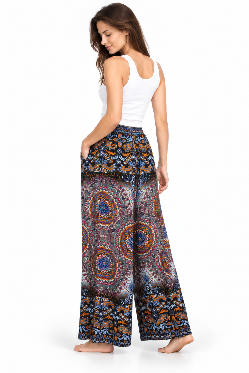 Orange Blue Paisley Palazzo – product view 3