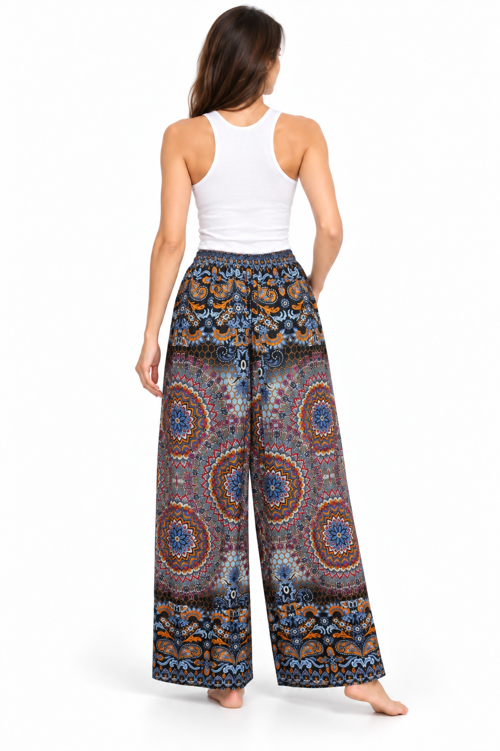 Orange Blue Paisley Palazzo – product view 4