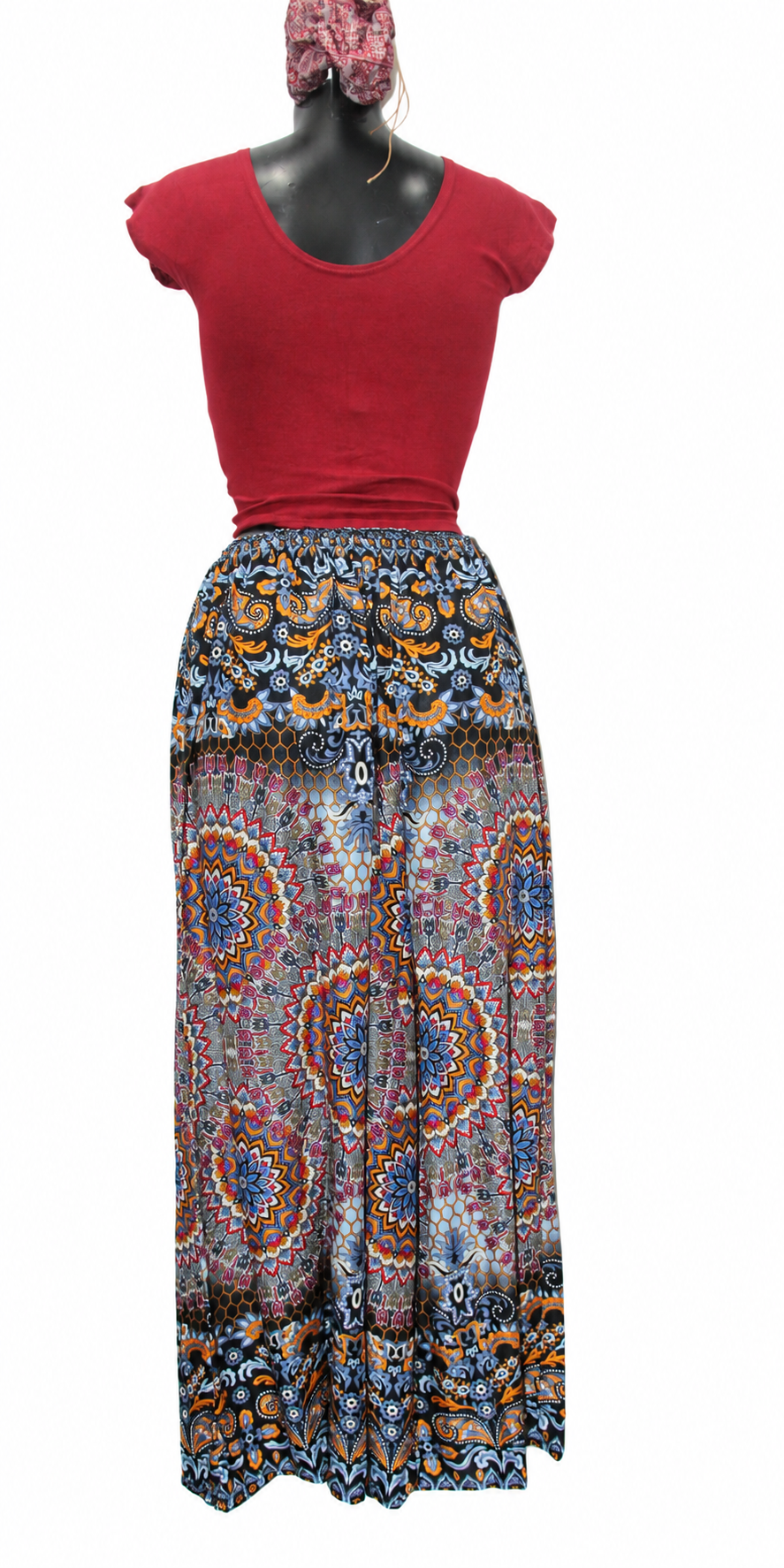 Orange Blue Paisley Palazzo – product view 6