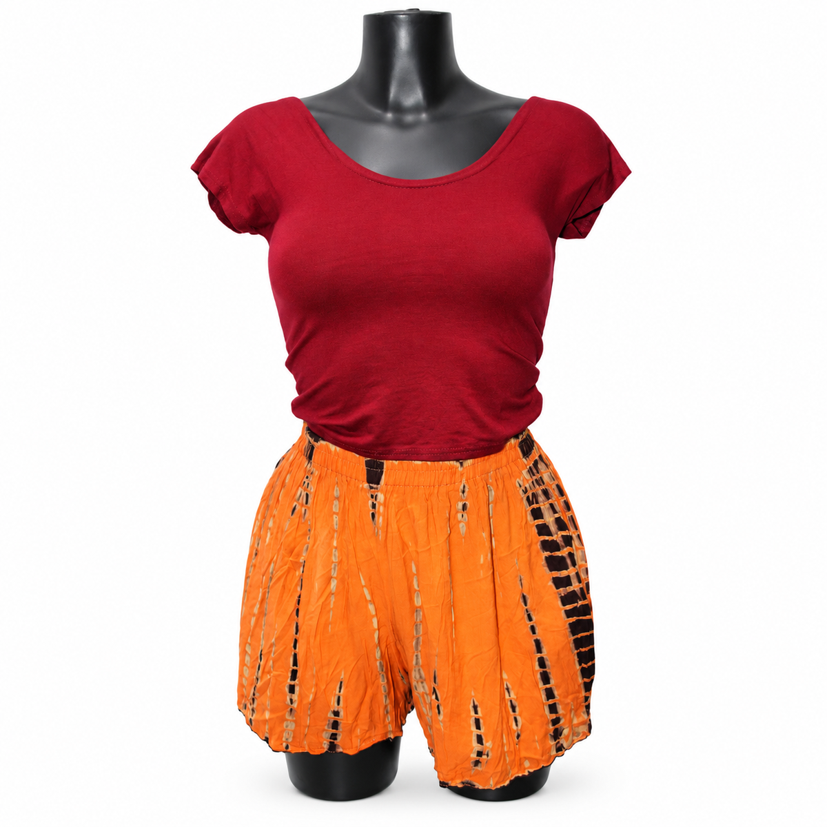 Orange Dot Stripe Shorts – clean original product view