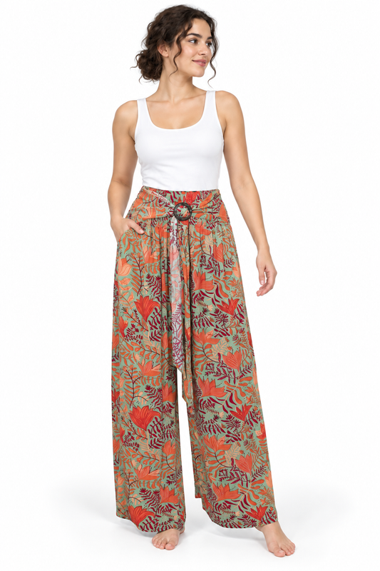 Orange Floral Palazzo – product view 2