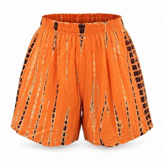 Orange Resist-Dye Shorts – front ghost mannequin