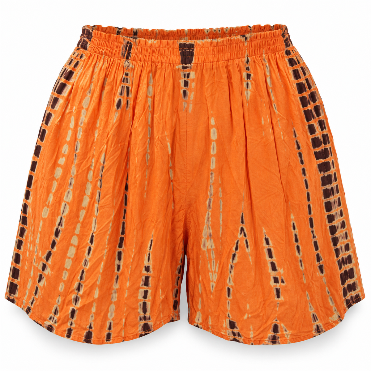Orange Resist-Dye Shorts – construction detail