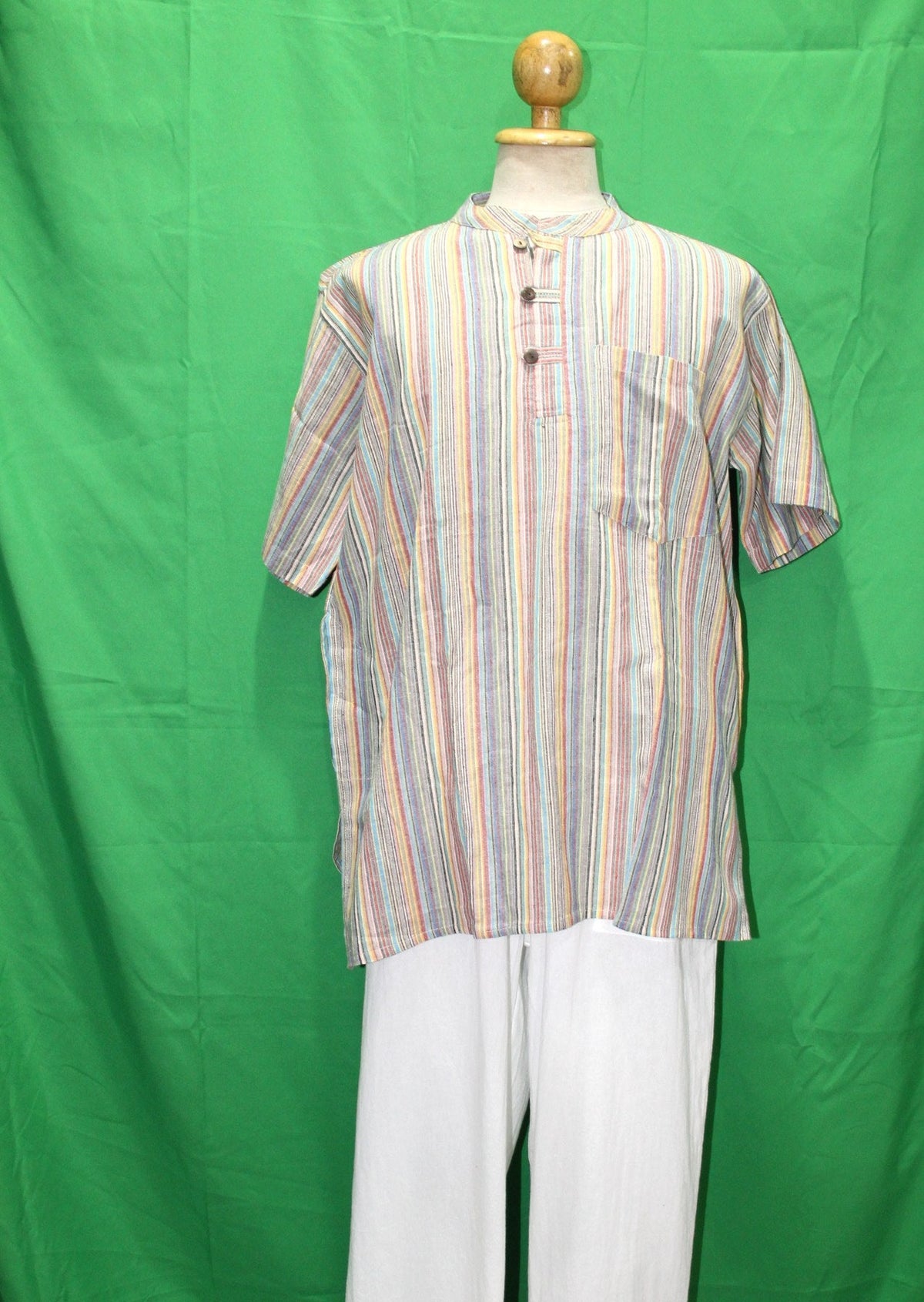 Pastel Multicolour Stripe Kurta from Nepal — original product view