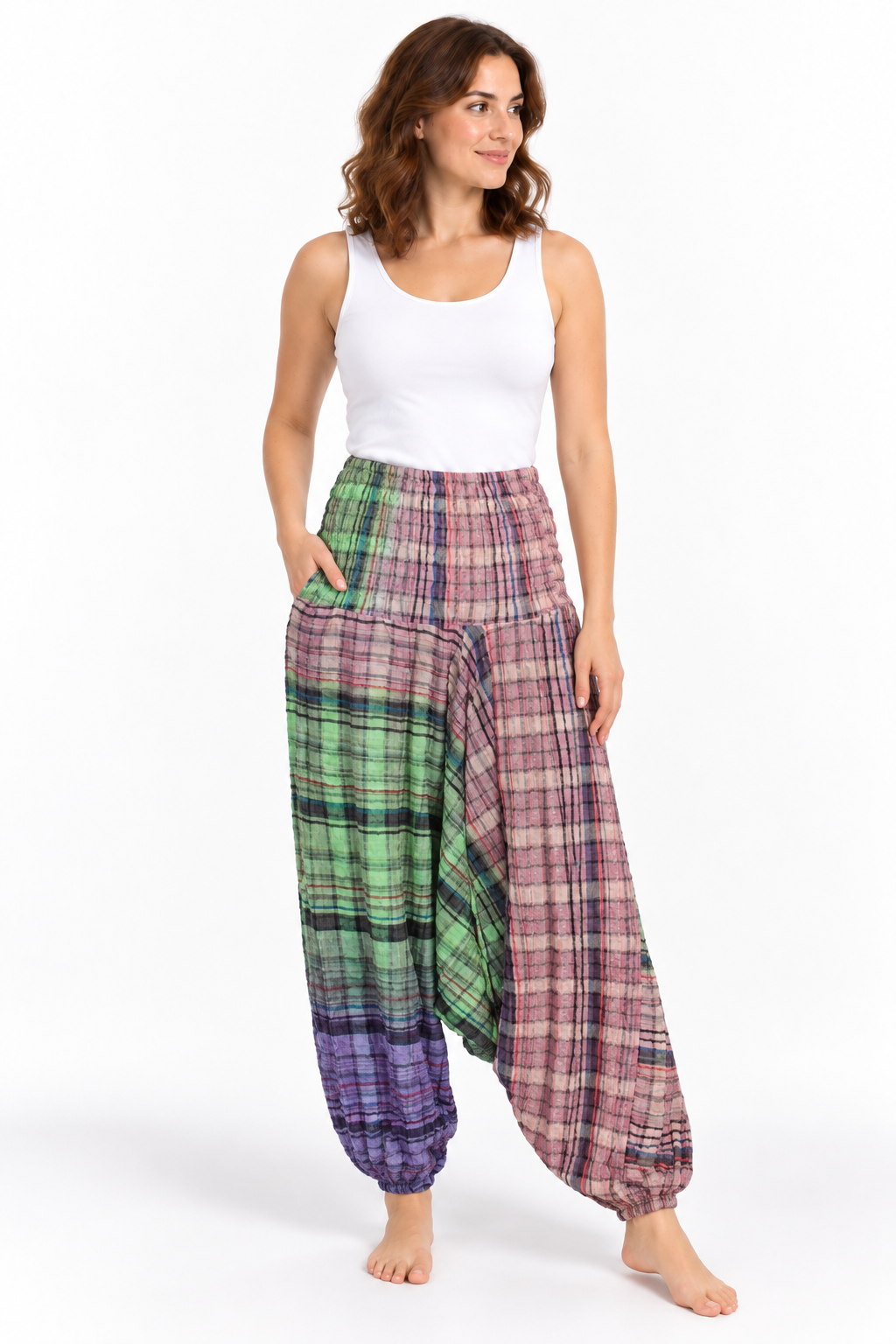 Pastel Patchwork Harem Pants – product view 2