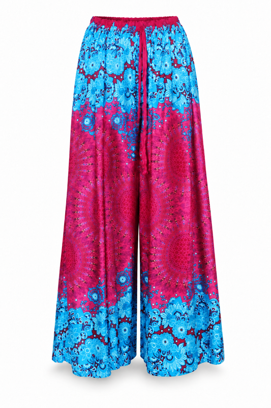 Pink Turquoise Border Palazzo – product view 1