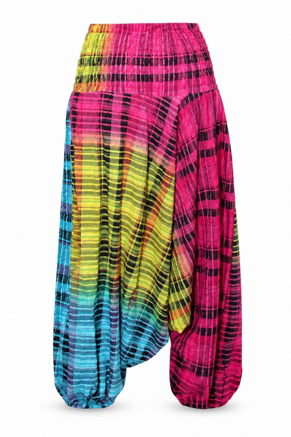 Rainbow Plaid Harem Pants – product view 1