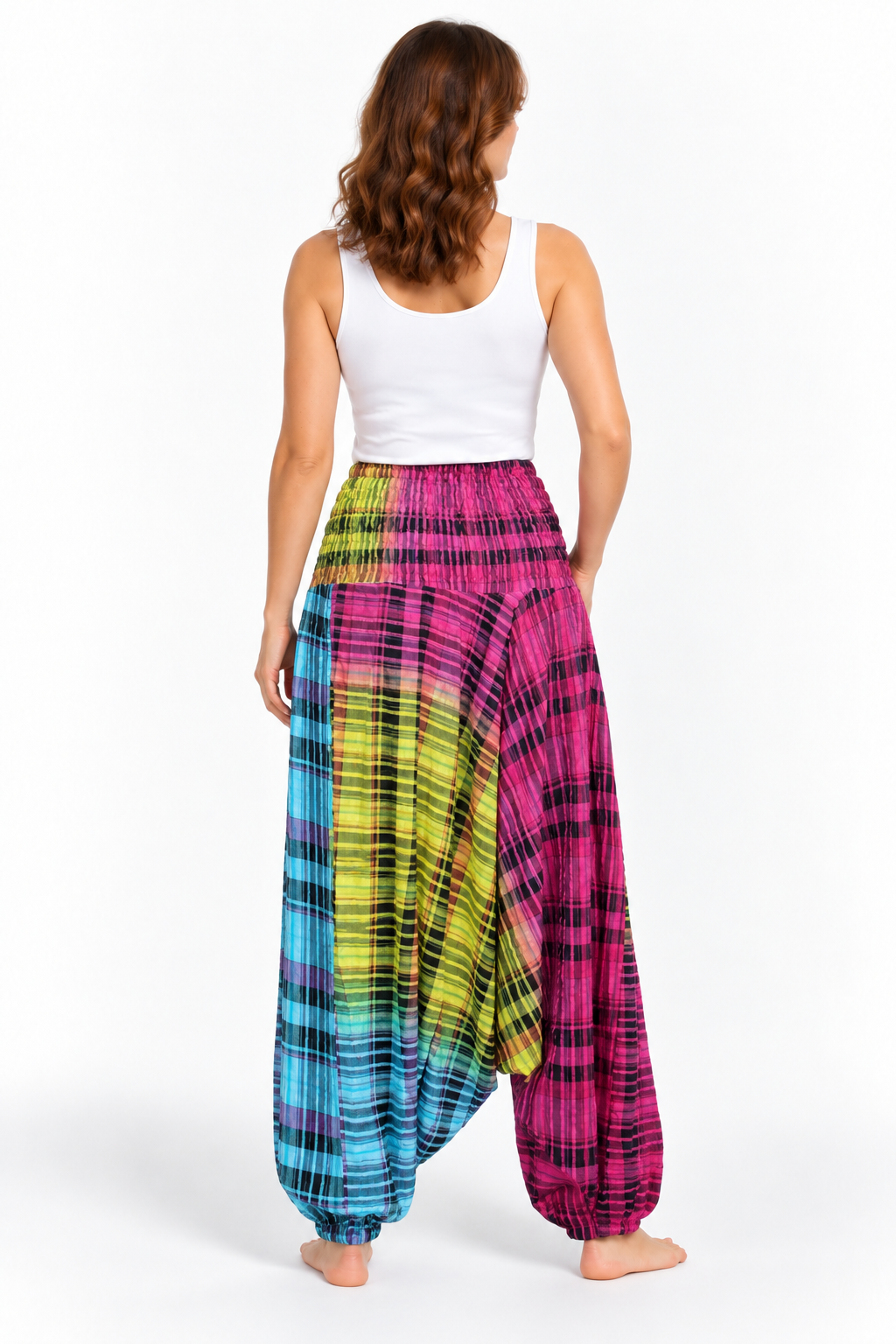 Rainbow Plaid Harem Pants – product view 4