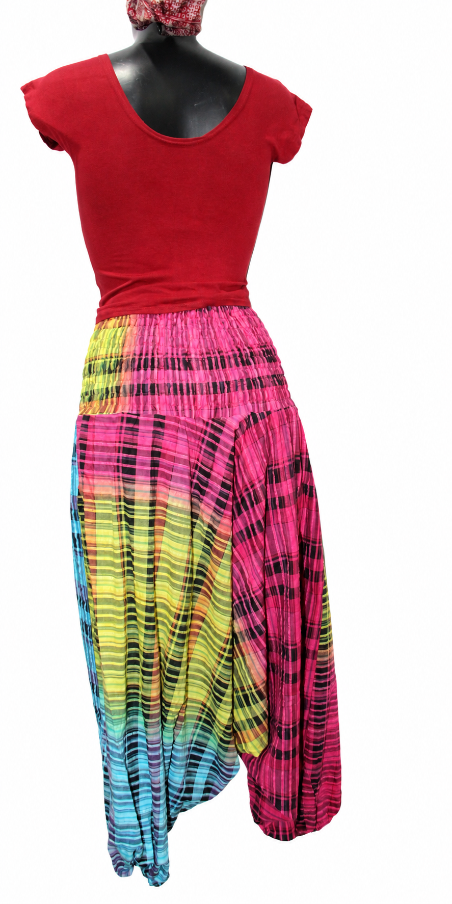 Rainbow Plaid Harem Pants – product view 6