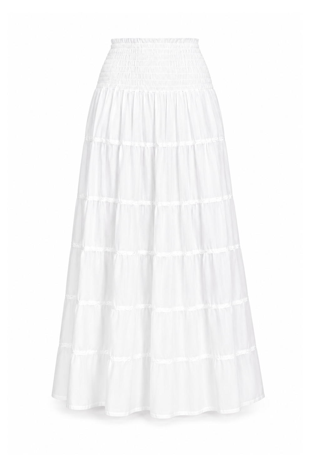 Rayon Strapless Dress and Skirt - White - ghost mannequin, normalized primary image