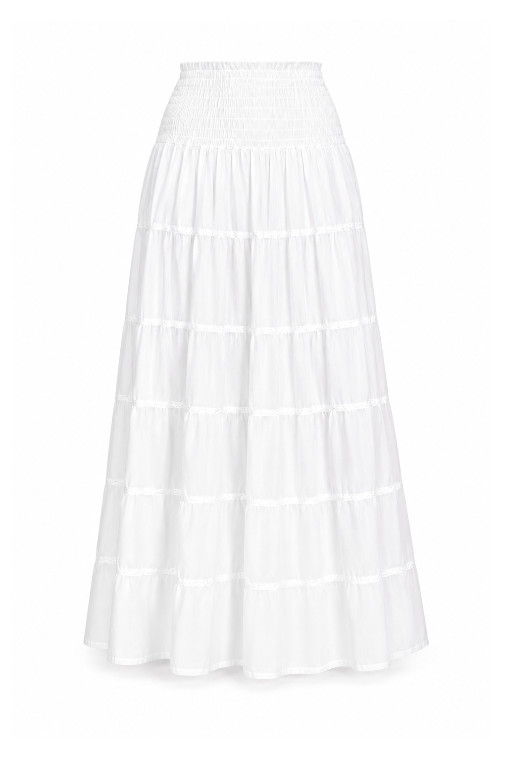Rayon Strapless Dress and Skirt - White - ghost mannequin, normalized primary image