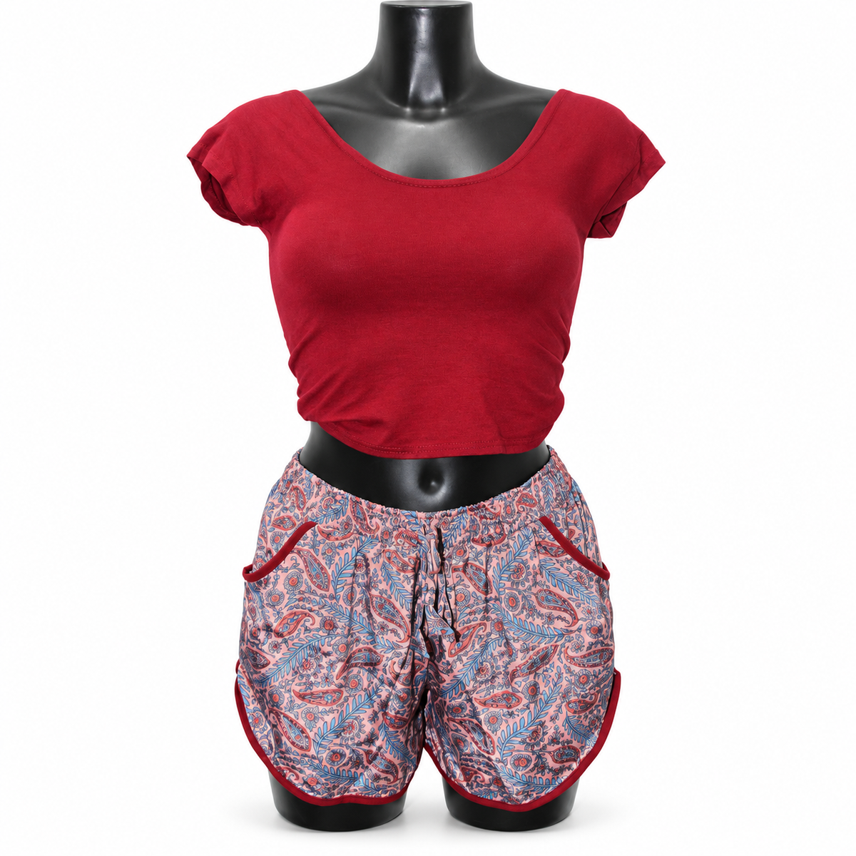 Red Floral Shorts – clean original product view