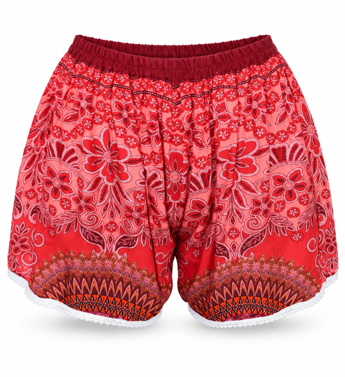 Red Paisley Shorts