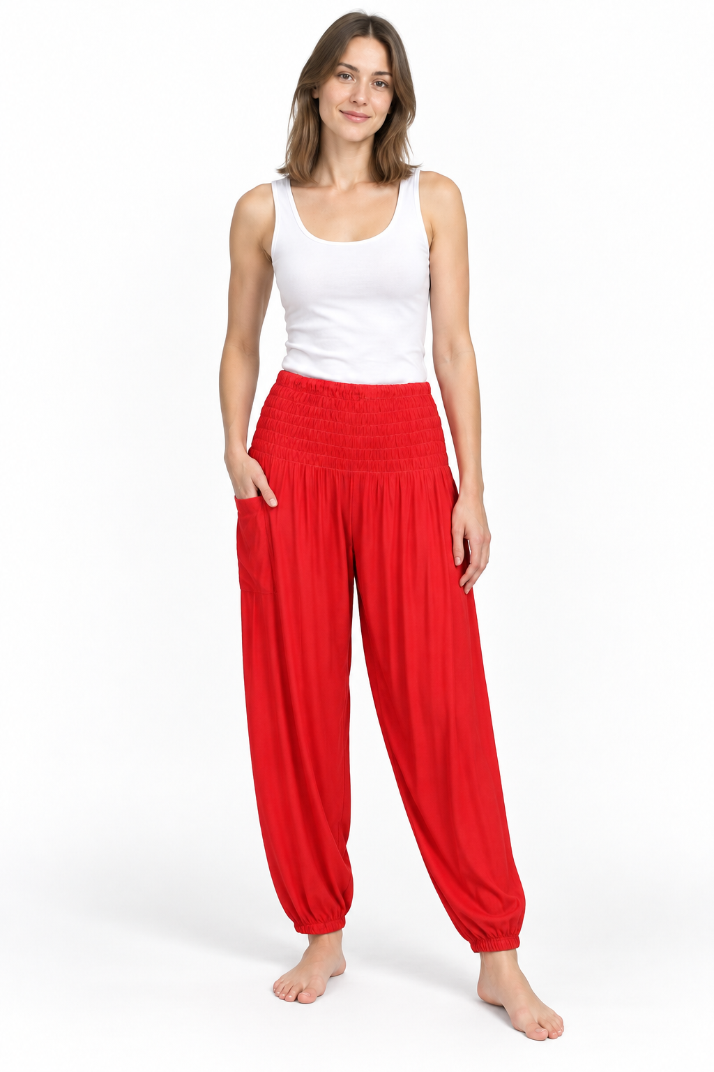Red Tapered Pants – product view 2