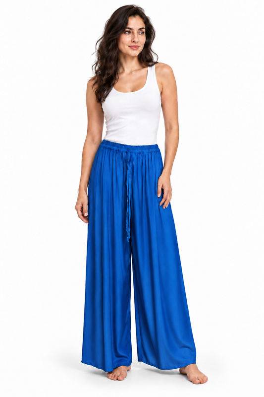 Royal Blue Pleated Palazzo – product view 2