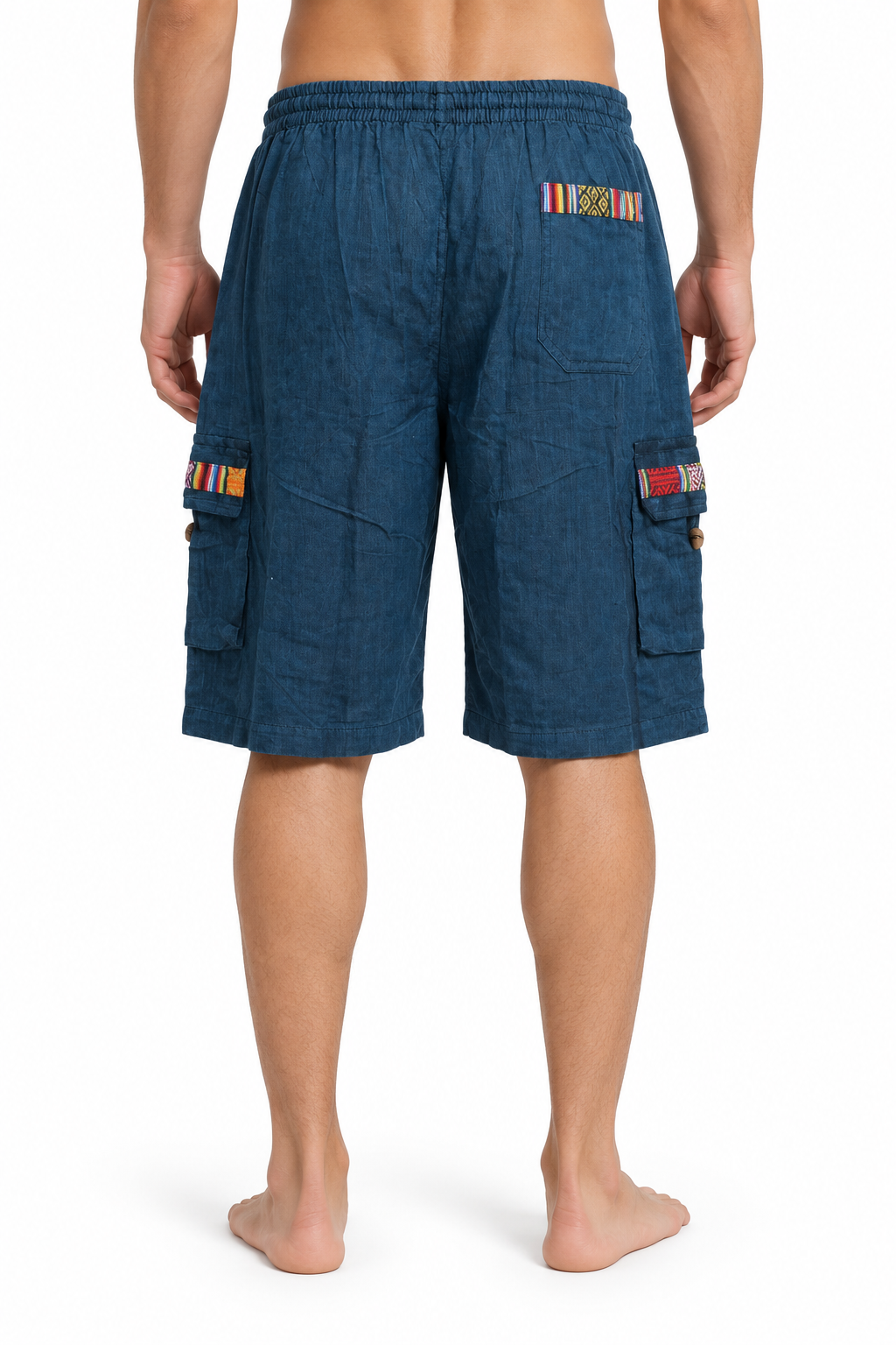 Blue Multicolour Trim Shorts – view 4