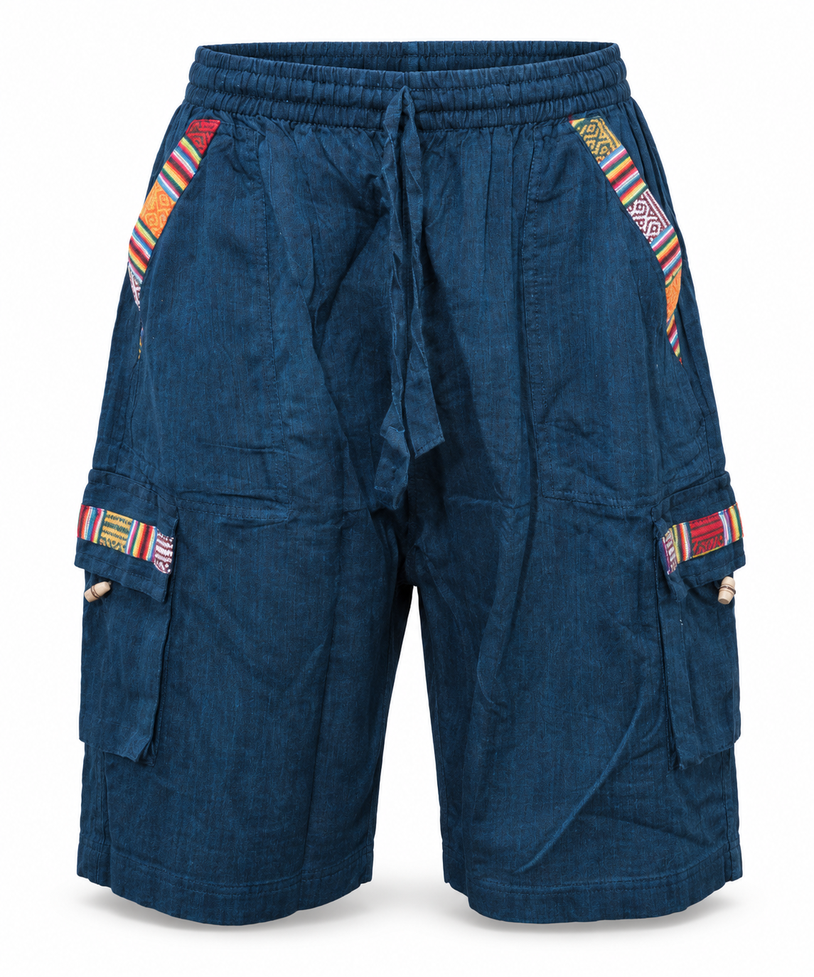 Blue Multicolour Trim Shorts – view 5