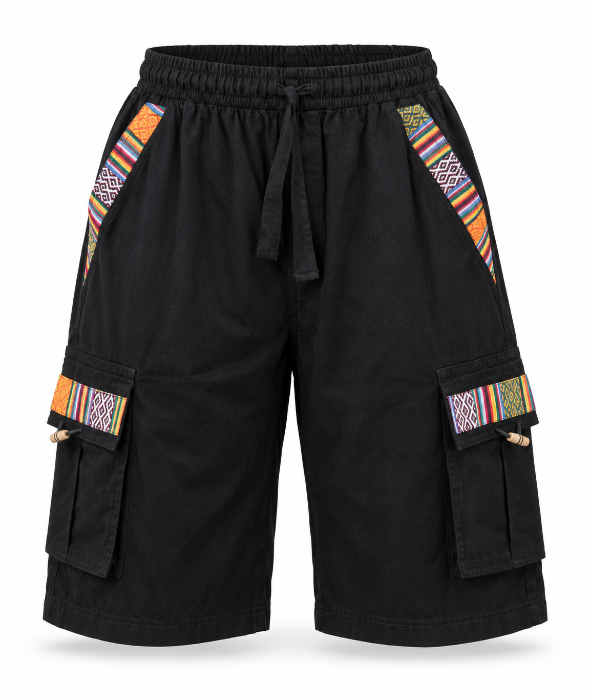Black Multicolour Trim Shorts – view 1