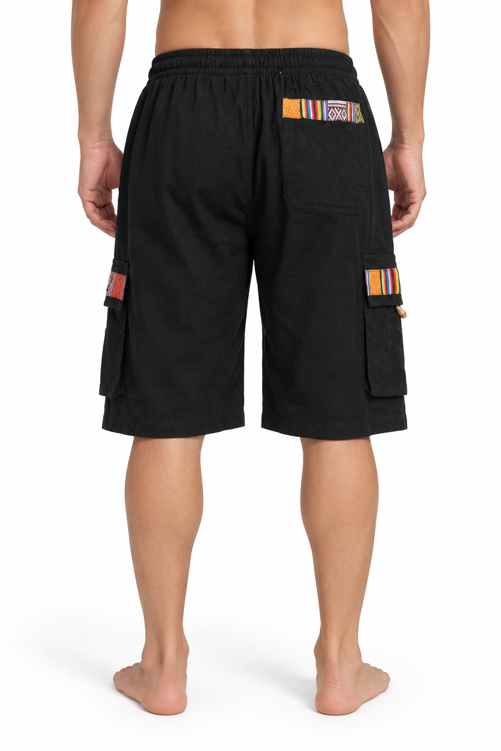 Black Multicolour Trim Shorts – view 4