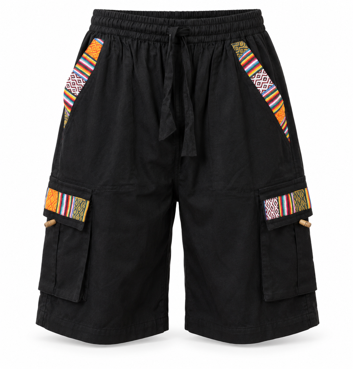 Black Multicolour Trim Shorts – view 5