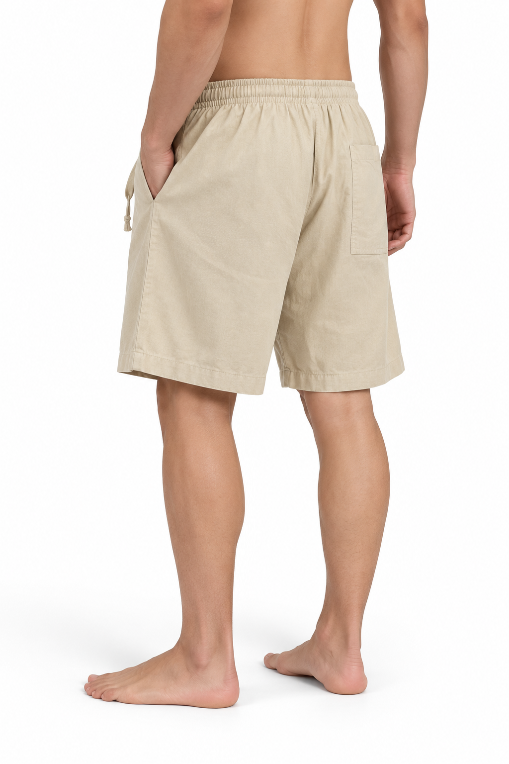 Beige Plain Shorts – view 3