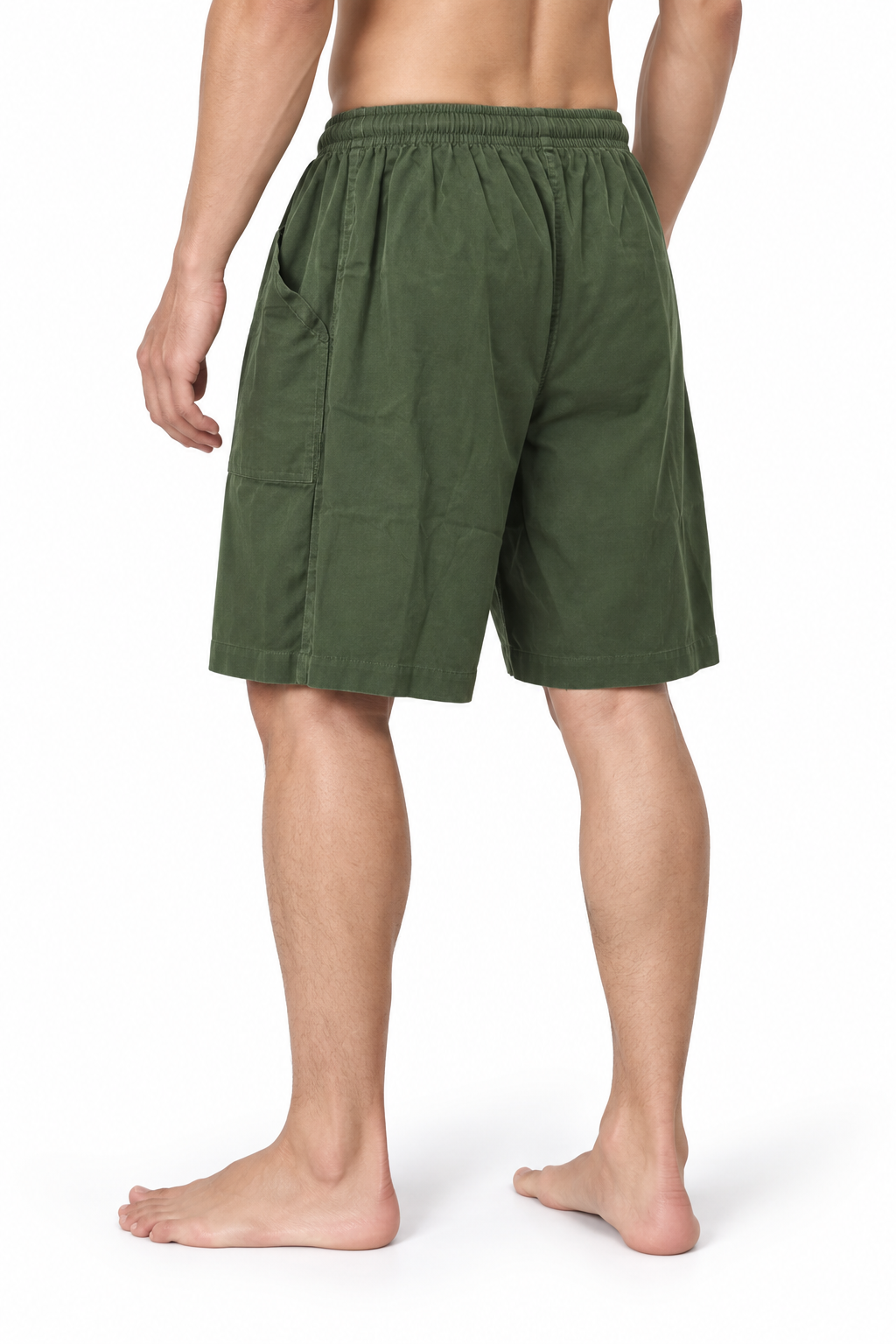 Olive Plain Shorts – view 3