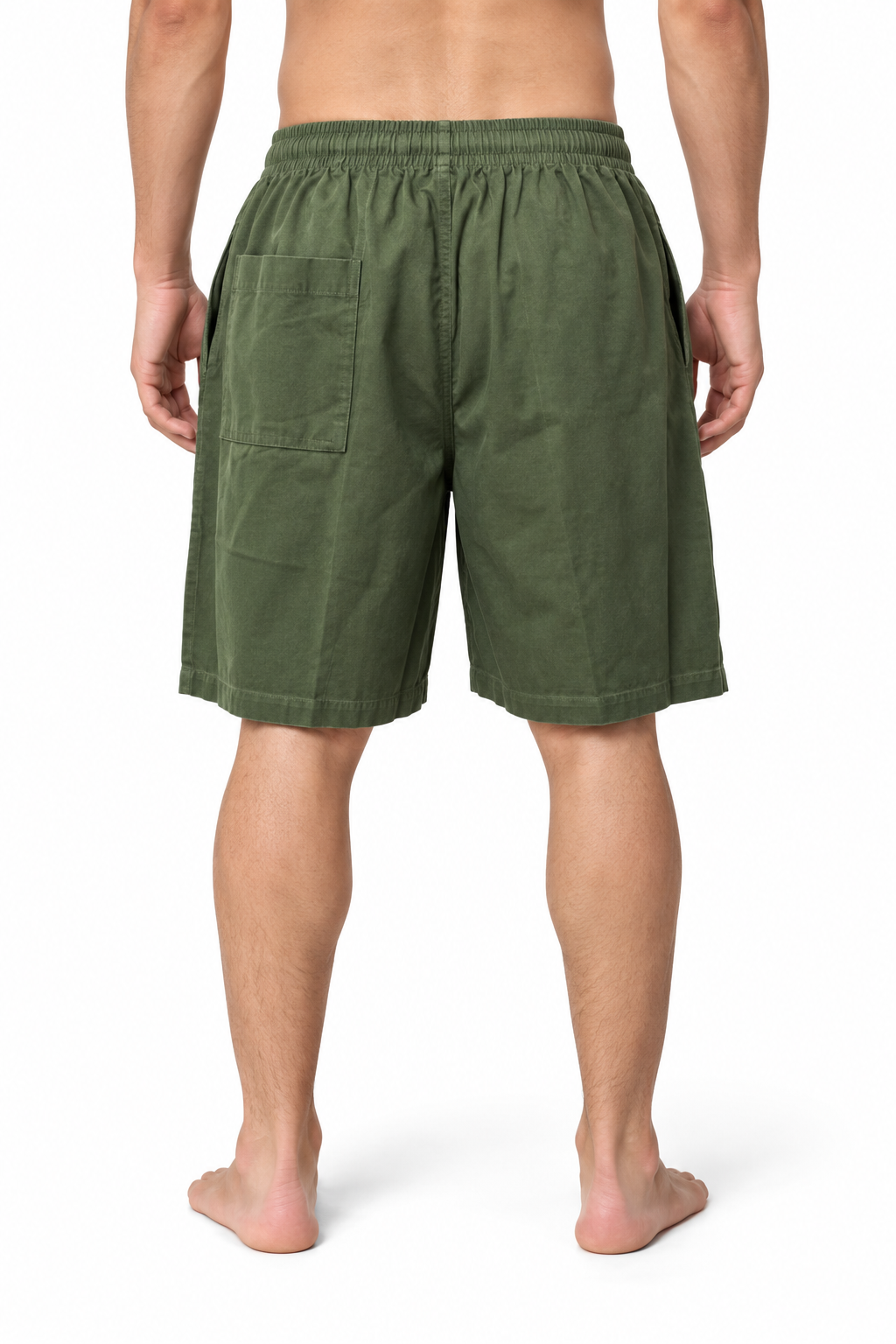 Olive Plain Shorts – view 4