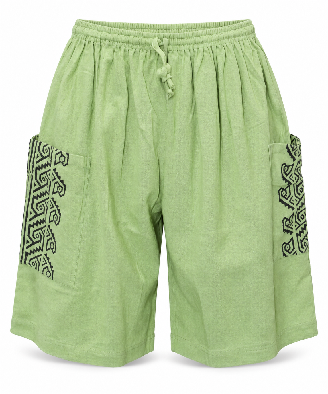 Light Green Black Print Pocket Shorts – view 5