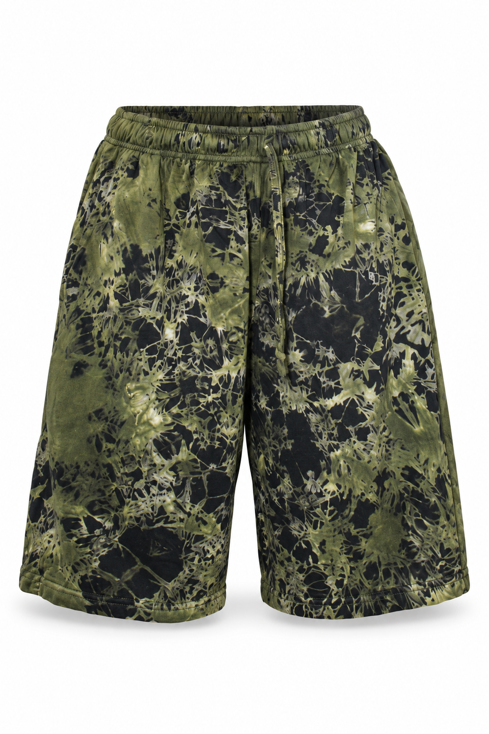 Olive Black Washed Print Shorts – view 1