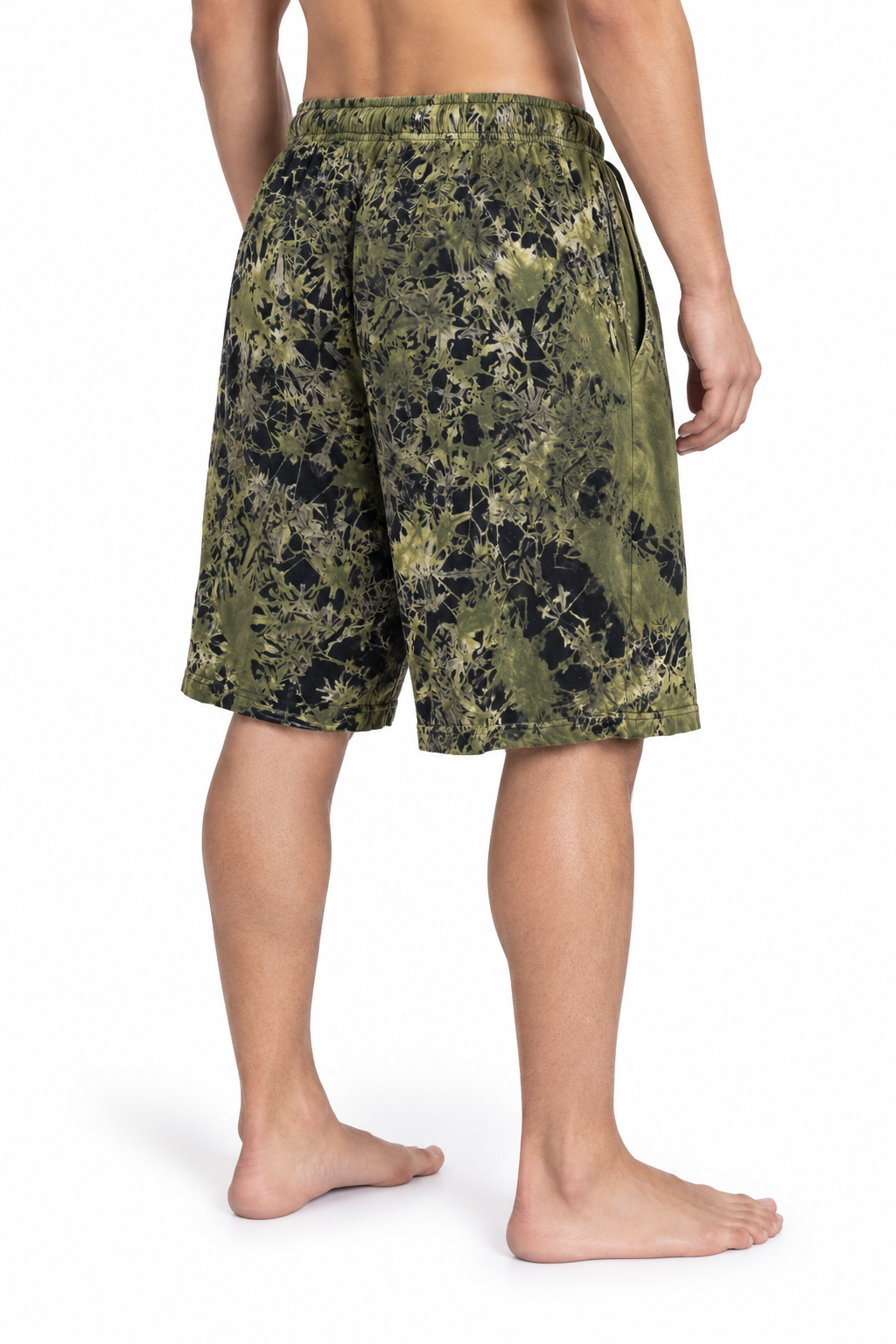 Olive Black Washed Print Shorts – view 3