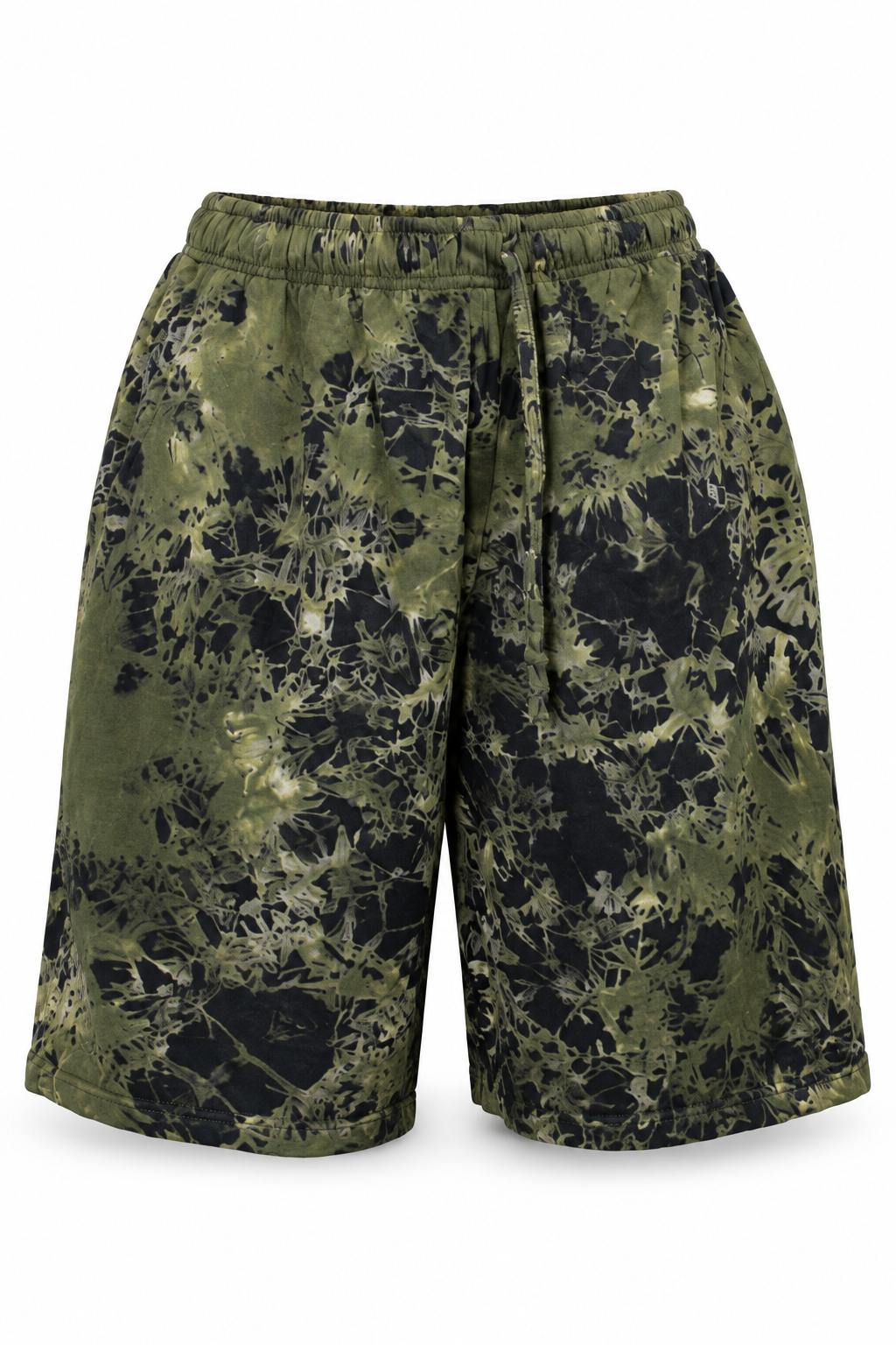 Olive Black Washed Print Shorts – view 5