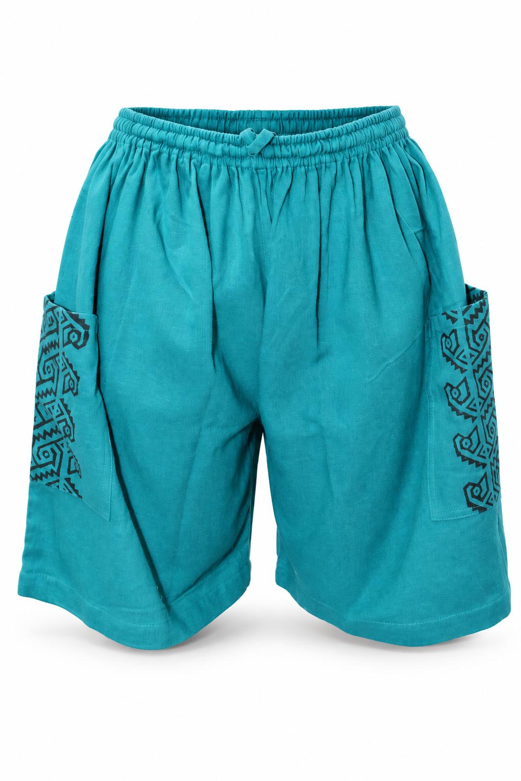 Turquoise Black Print Pocket Shorts – view 5