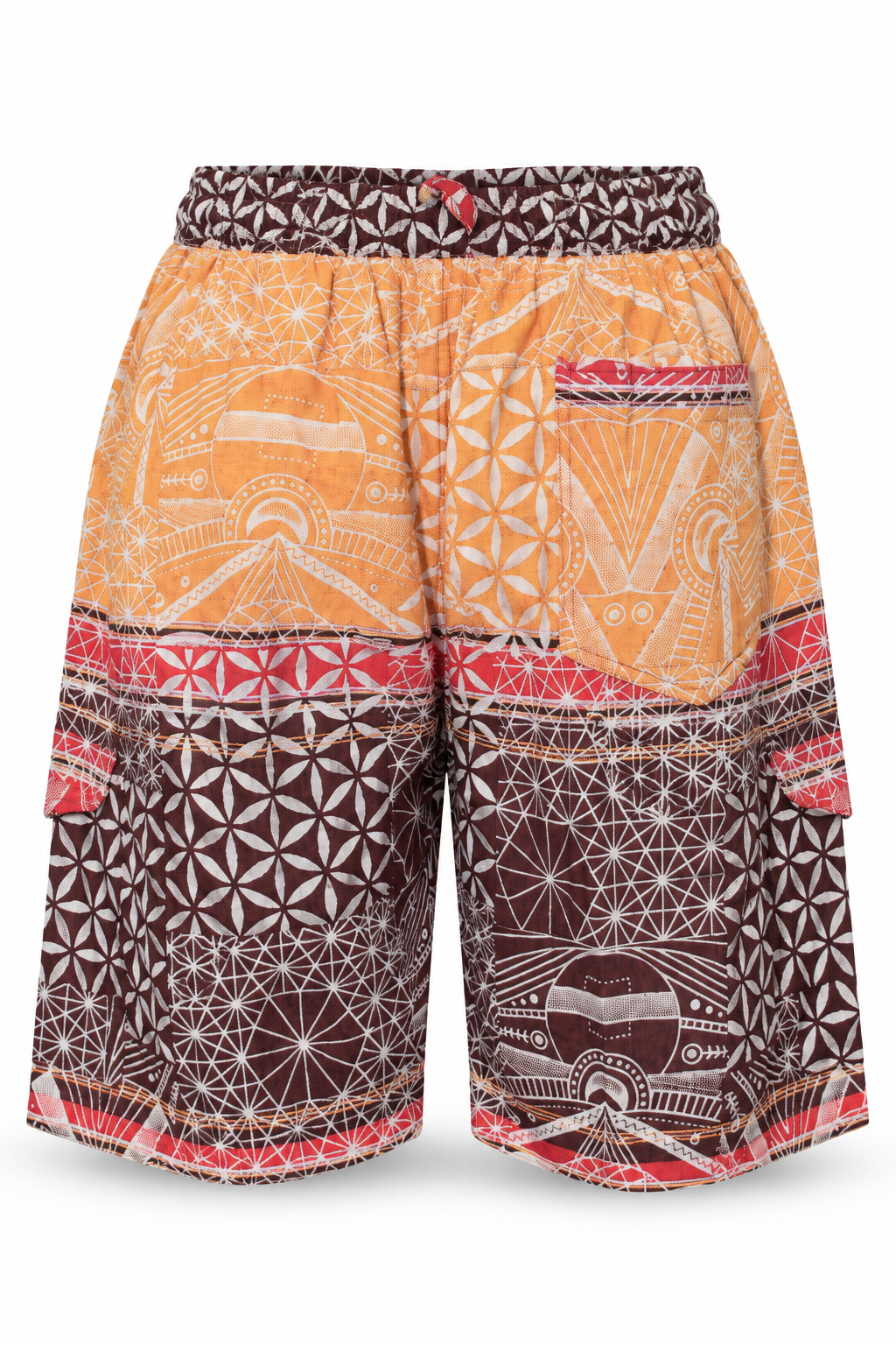 Orange Brown Geometric Print Shorts – view 1