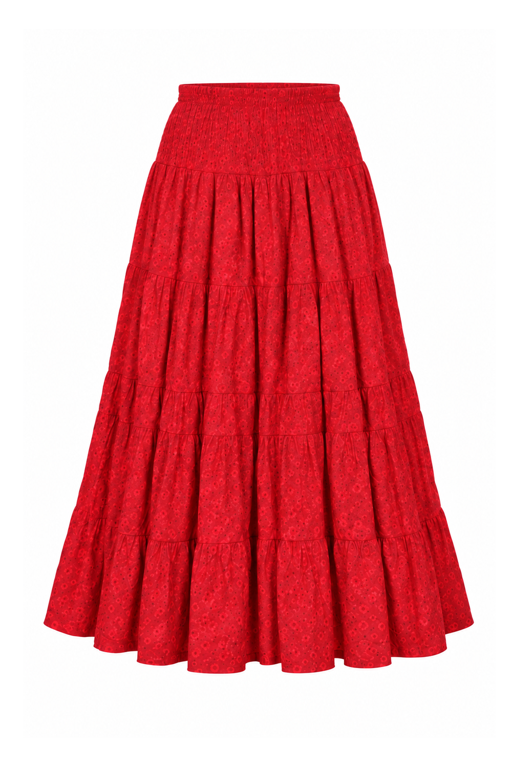Silk Strapless Dress and Skirt - Red - ghost mannequin, normalized primary image