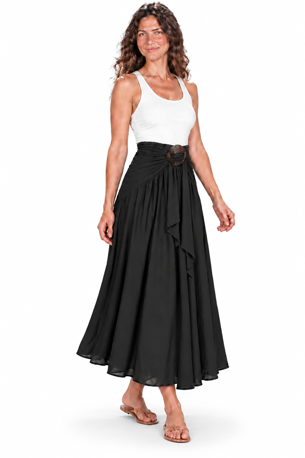 Coco Rayon Halter Dress and Skirt - Black