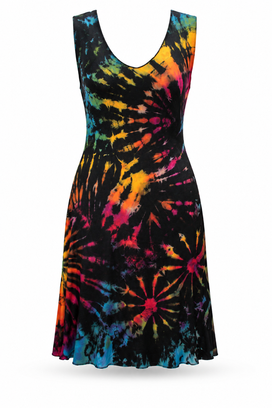 Sleeveless Dress - Black Multicolour Tie Dye – catalogue view 1