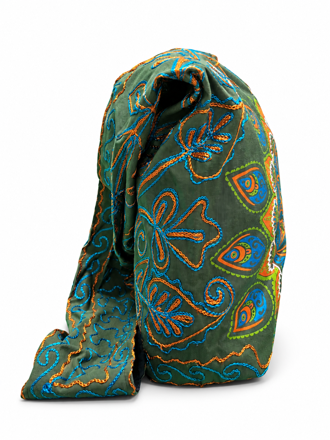 Teal Gold Mandala Backpack – side view
