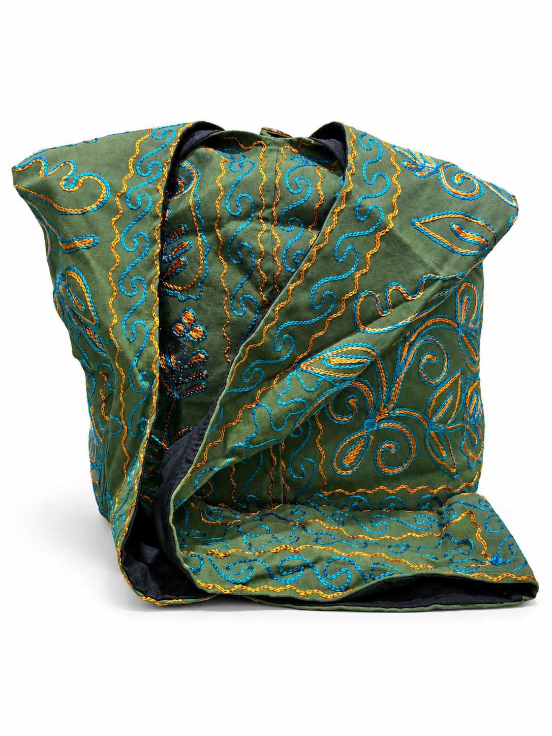 Teal Gold Mandala Backpack – back view
