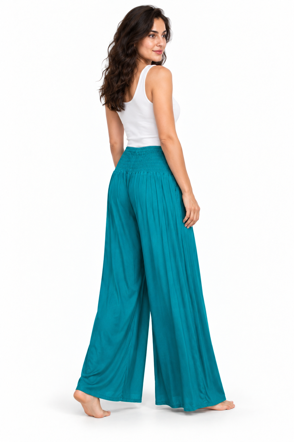 Teal Pleated Palazzo – product view 3