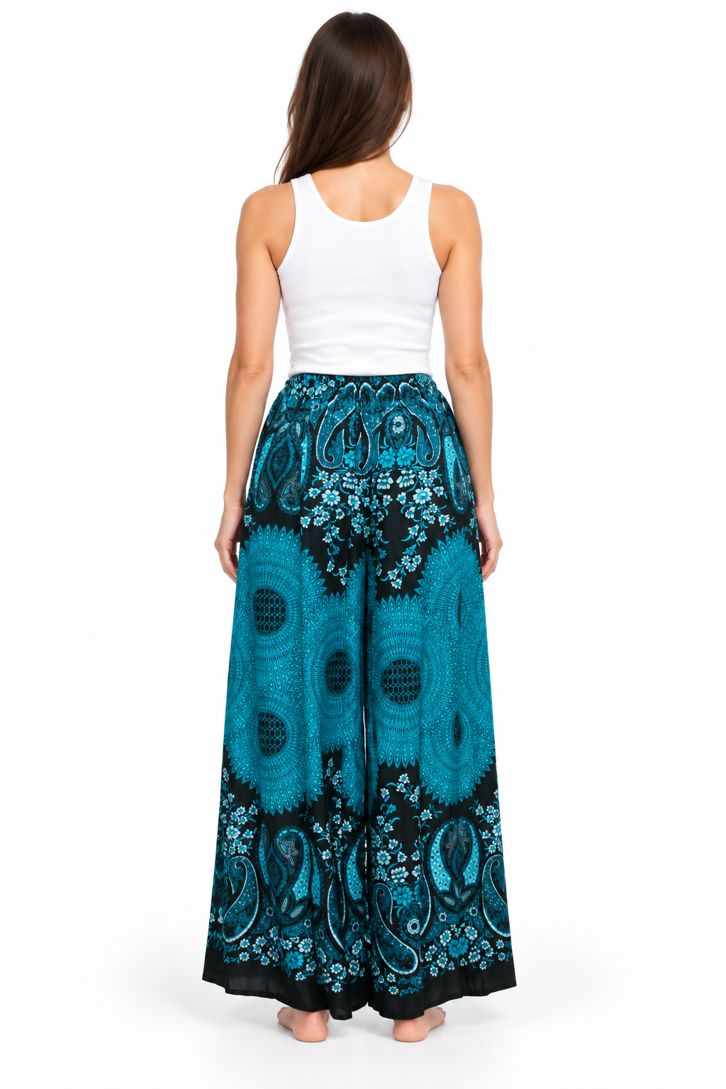 Turquoise Black Border Palazzo – product view 4