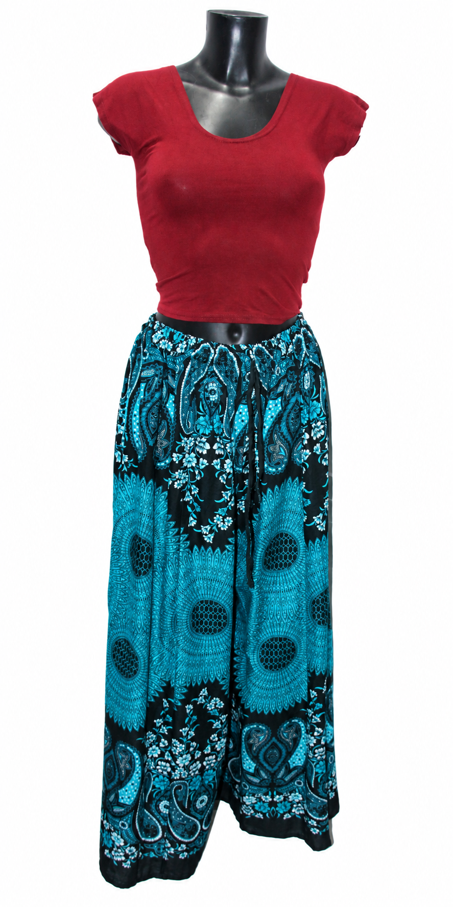 Turquoise Black Border Palazzo – product view 6