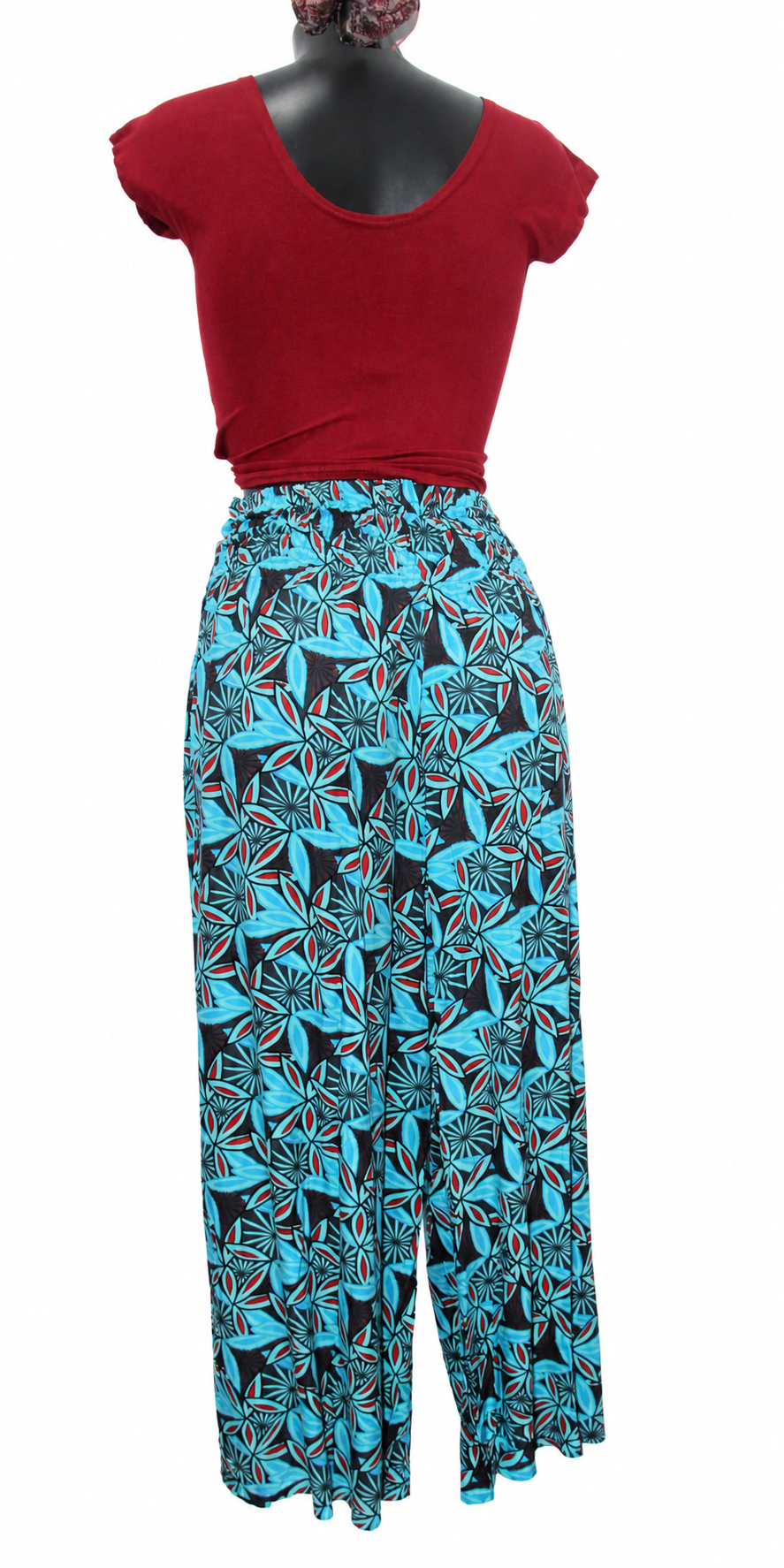 Turquoise Black Floral Palazzo – product view 6