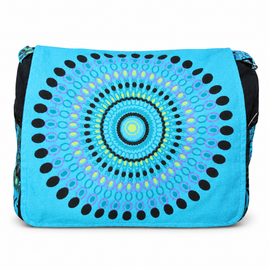 Turquoise Blue Mandala Messenger Bag – view 1